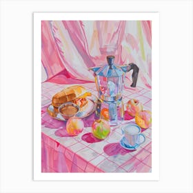 Pink Breakfast Food Panini 2 Art Print
