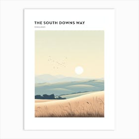 The South Downs Way England 4 Hiking Trail Landscape Poster Art Print