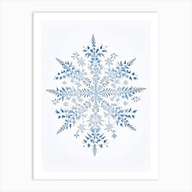 Intricate, Snowflakes, Pencil Illustration 4 Art Print