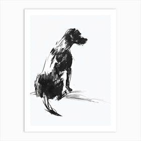 Pointer Dog Charcoal Line 1 Art Print