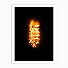 Glowing Light Bulb Art Print