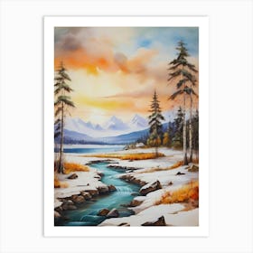 Winter Landscape Painting 23 Art Print