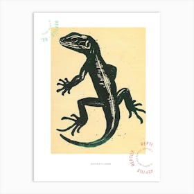 Oustalets Lizard Block Print 1 Poster Art Print