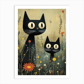 Cat In The Meadow 1 Art Print