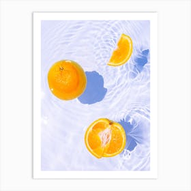Floating Oranges In The Swimming Pool Art Print