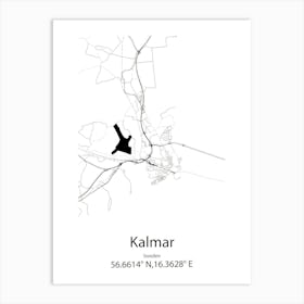 Kalmar,Sweden Minimalist Map Art Print