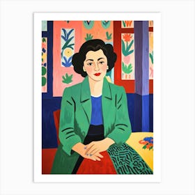 Woman Sitting At A Table Art Print