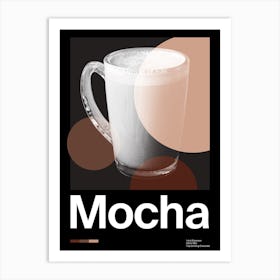 Mid Century Dark Mocha Coffee Art Print