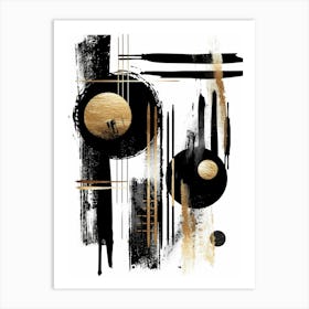 Abstract Black And Gold Painting 11 Art Print