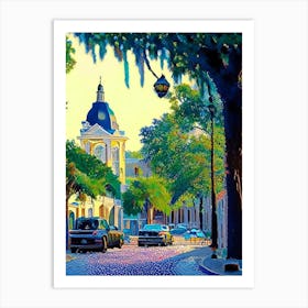 Savannah, City Us  Pointillism Art Print