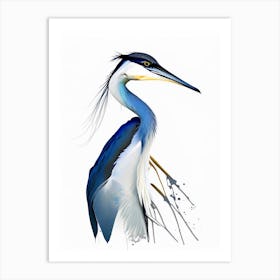 Black Headed Heron Impressionistic 3 Art Print