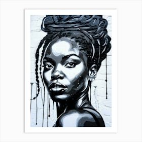 Graffiti Mural Of Beautiful Black Woman 81 Art Print