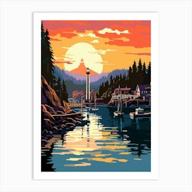 Gig Harbor Washington Retro Pop Art 15 Art Print