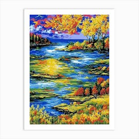 Sunset River Art Print