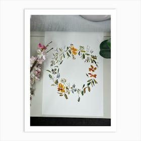 Floral Wreath 1 Art Print