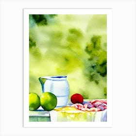 Lime Italian Watercolour fruit Art Print