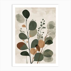 Eucalyptus Tree Minimal Japandi Illustration 4 Art Print