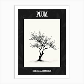 Plum Tree Pixel Illustration 1 Poster Art Print