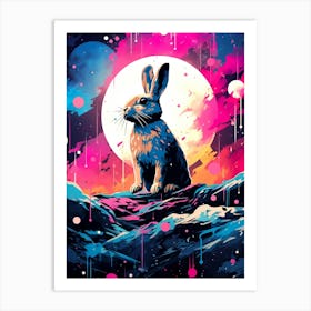 Rabbit In The Moonlight 1 Art Print