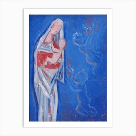 Standing Madonna With An Angel, Mikuláš Galanda Art Print