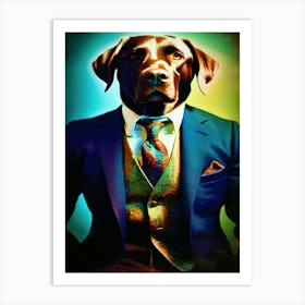 Labrador Retriever In A Suit 1 Art Print