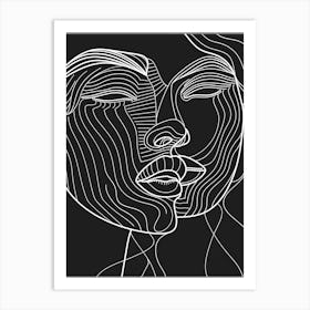 Simplicity Black And White Lines Woman Abstract 7 Art Print