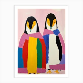 Colourful Kids Animal Art Emperor Penguin 2 Art Print