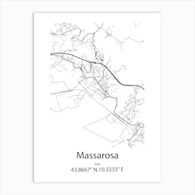 Massarosa,Italy Minimalist Map Art Print