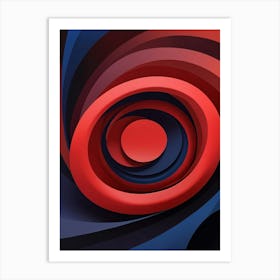 Abstract Red And Blue Spiral Art Print