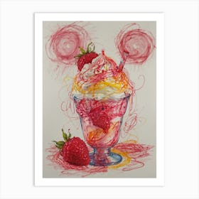 Strawberry Sundae Art Print