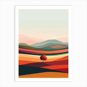 Landscape With A Tree 1 Art Print