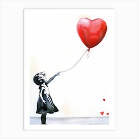 Little Girl With Red Balloon Art Print