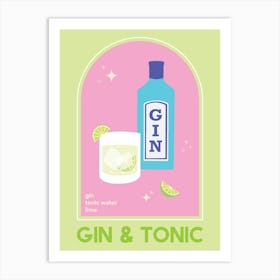 Gin & Tonic Cocktail Art Print