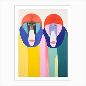 Colourful Kids Animal Art Mandrill 1 Art Print