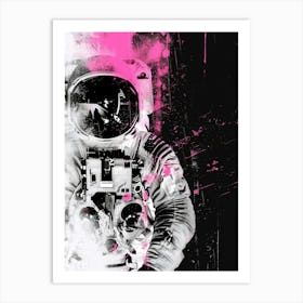 Pink Astronaut Canvas Print 1 Art Print