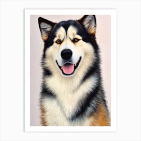 Alaskan Malamute Watercolour Dog Art Print