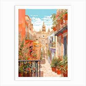 Malaga Spain 8 Illustration Art Print