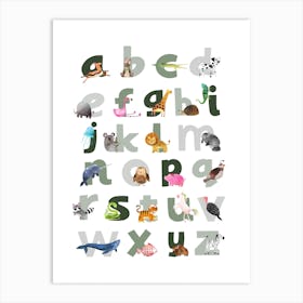 Green Alphabet 2 Art Print