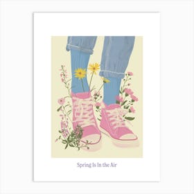 Spring In In The Air Pink Sneakers And Flowers 6 Art Print