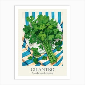 Marche Aux Legumes Cilantro Summer Illustration 4 Art Print