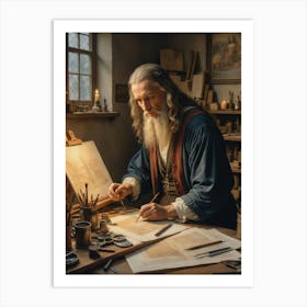 Portrait Of Leonardo da Vinci Art Print