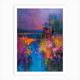 'Flowers By The Lake' Art Print