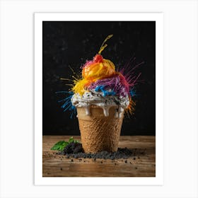 Rainbow Ice Cream 1 Art Print