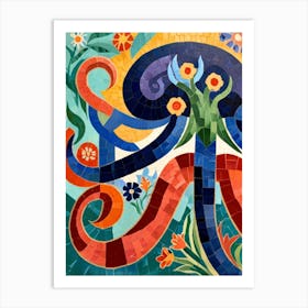 Mosaic Octopus Art Print