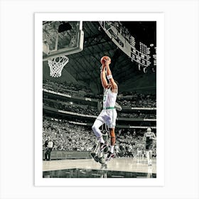 Jayson Tatum Of The Boston Celtics Dunks The Ball During The Game Against The Dallas Mavericks Art Print