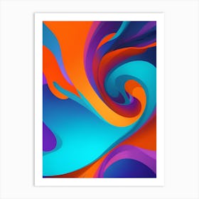Abstract Colorful Waves Vertical Composition 80 Art Print