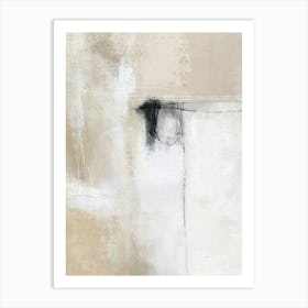 Beige White Abstract Painting 1 Art Print