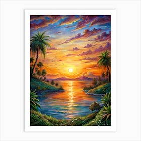 Sunset At The Beach Art Print