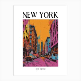 Soho District New York Colourful Silkscreen Illustration 4 Poster Art Print