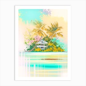 Ambergris Caye Belize Watercolour Pastel Tropical Destination Art Print